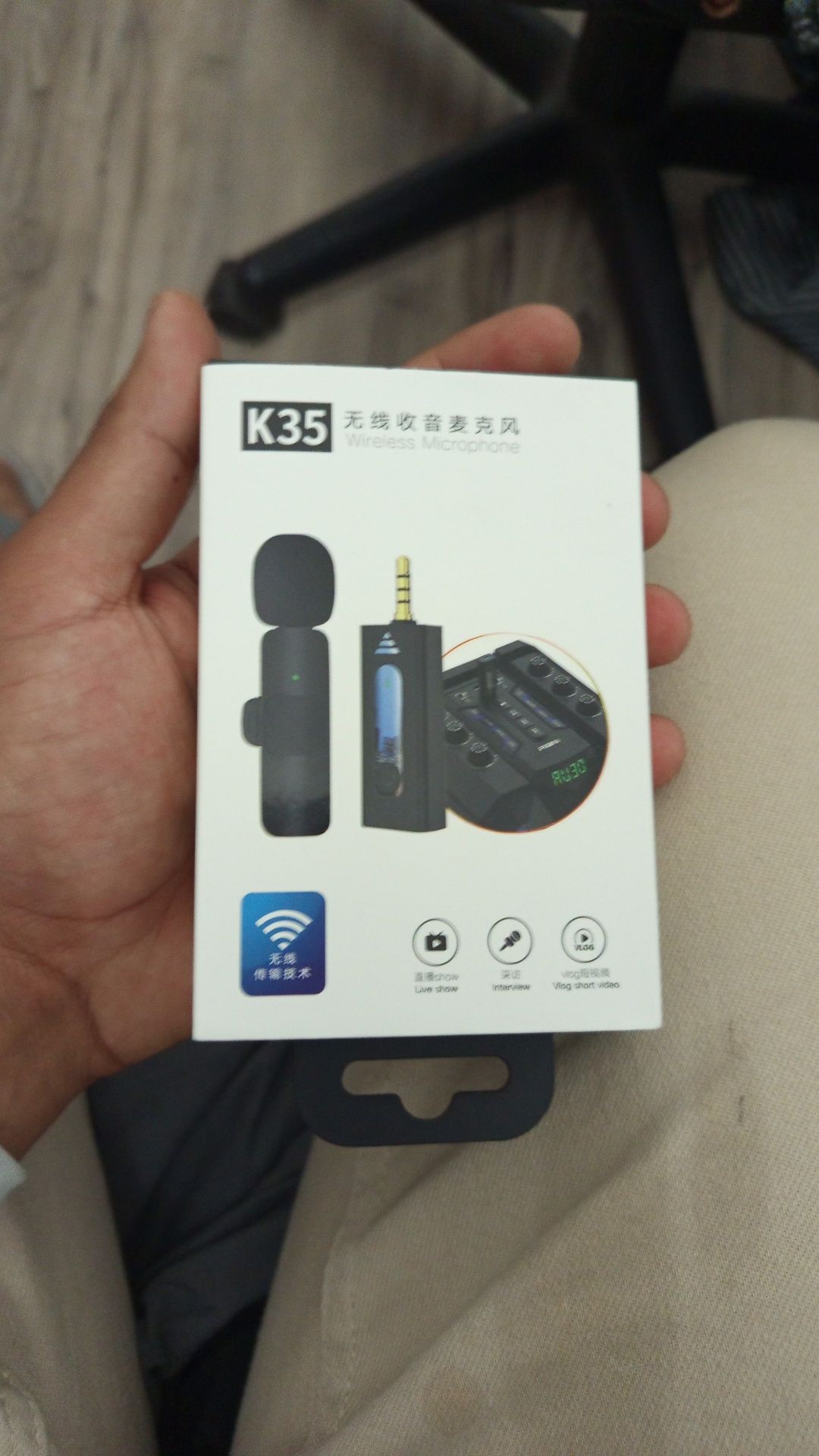 Microfone de lapela bluetooth