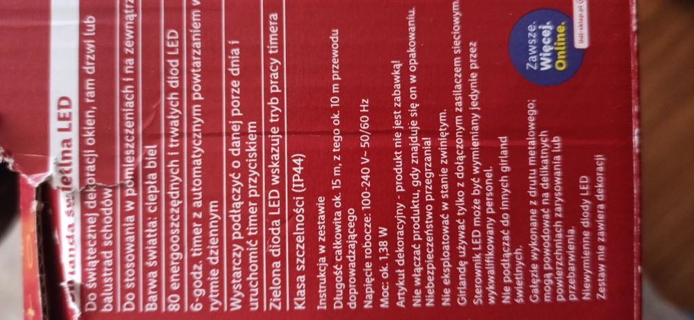 Garland dekoracja  świąteczna  ozdoba na drzwi, okna balkon