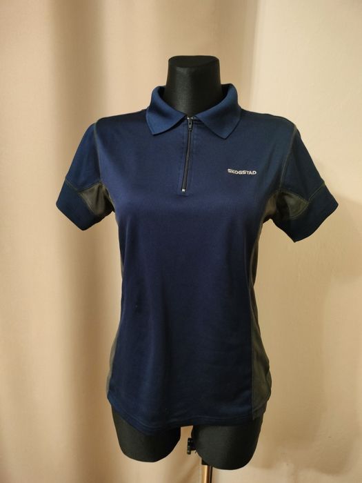 Ciemna granatowa koszulka t-shirt z kołnierzykiem Skogstad L