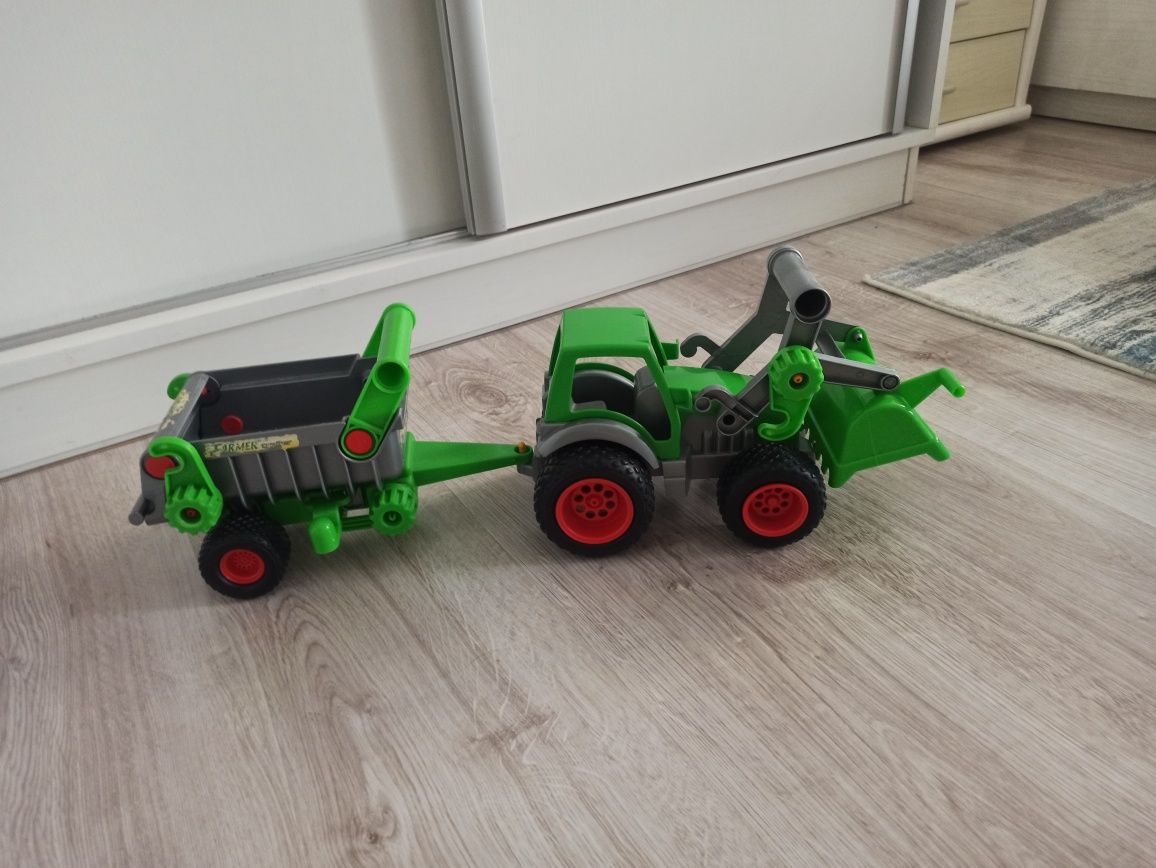 Traktor z naczepą WADER duży gumowe koła ekstra zabawka