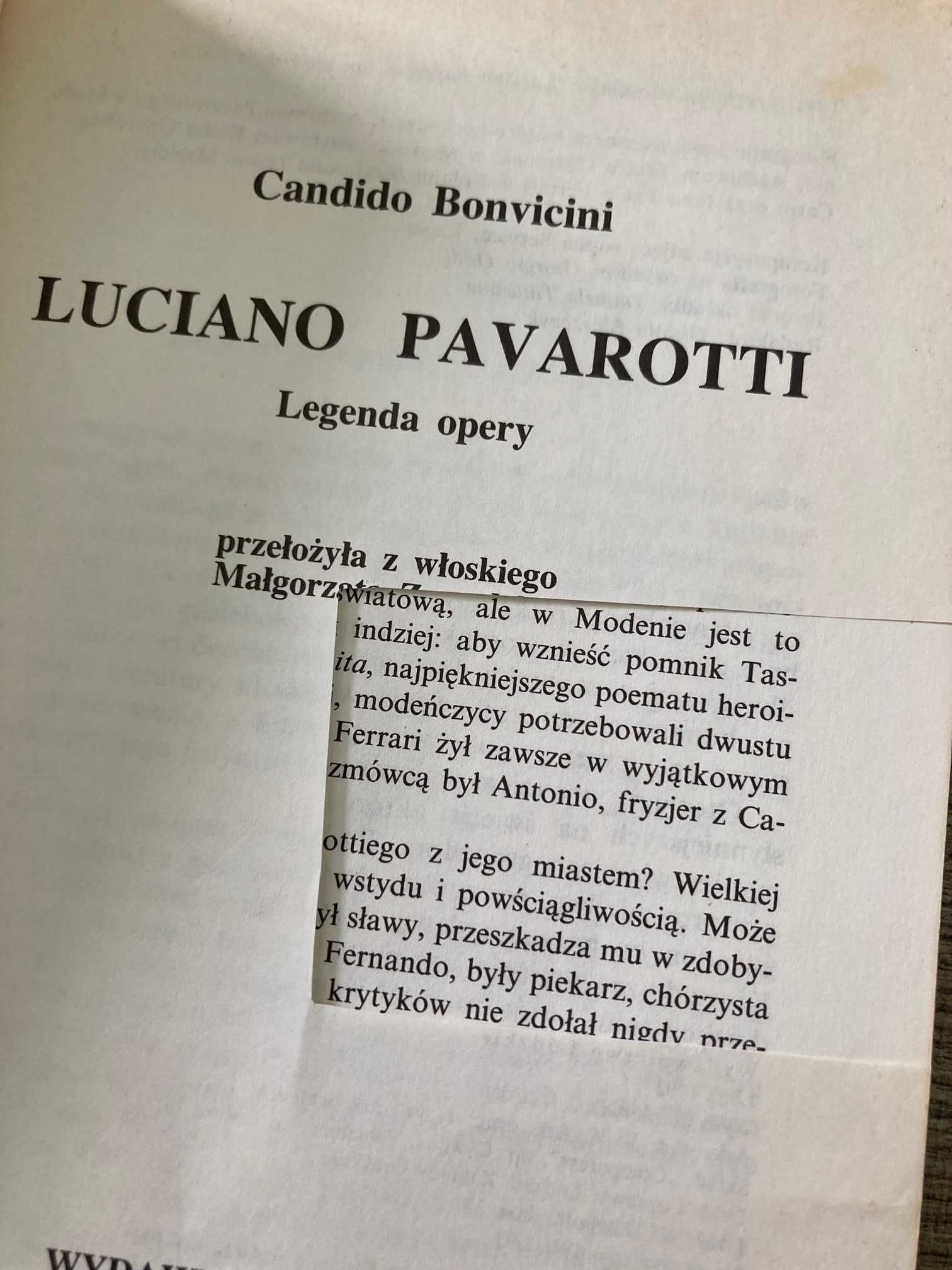 Książka Luciano Pavarotti Legenda opery Candido Bonvicini