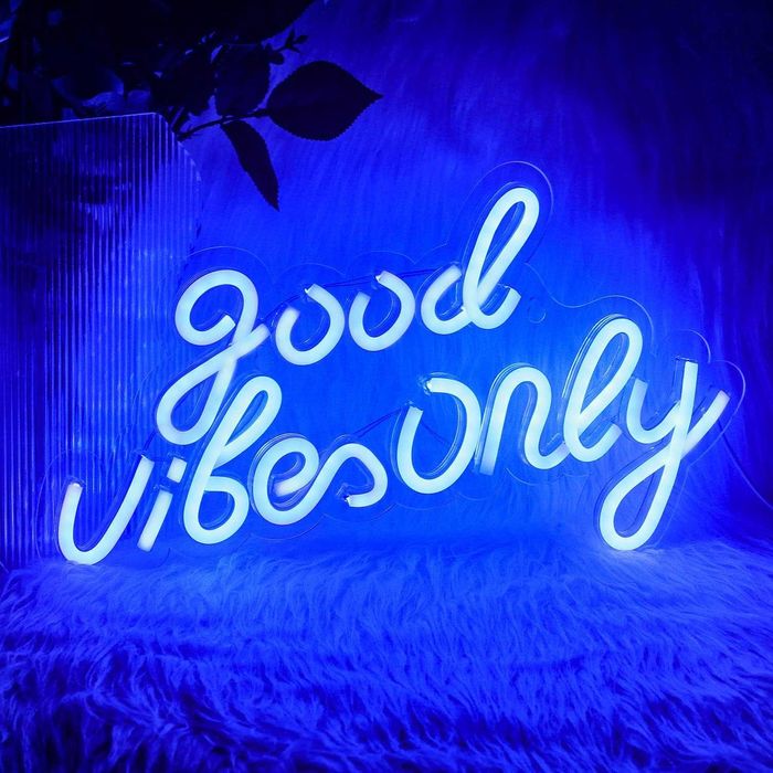 Letreiro Luminoso Néon LED em Acrílico " Good Vibes Only "