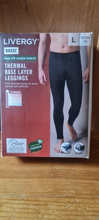 Męskie termoaktywne kalesony r.L nowe czarne Livergy