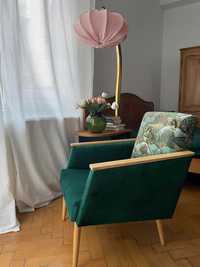 fotel tapicerowany odnowiony welurowy modern vintage boho