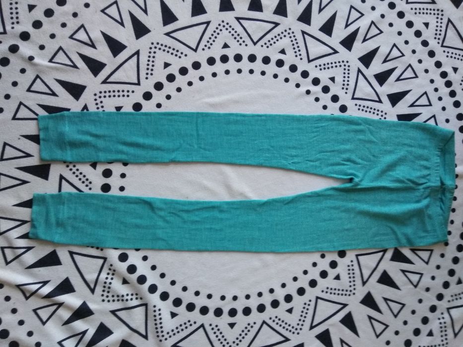 Legginsy termiczne turkusowe 100% Merino wool 146/152 Cubus