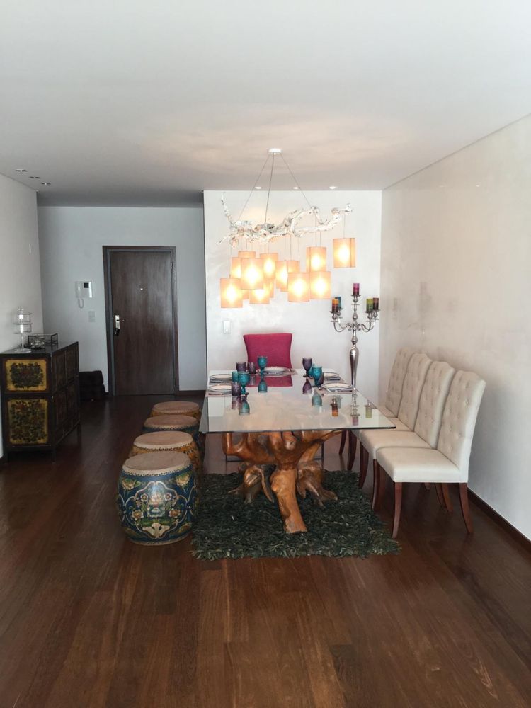 Mesa de vidro com base raiz e apoio ferro 240 x 120