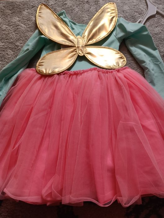 Sukienka jednorożec, skrzydełka , 122/128 H&M, stan idealny, karnawał