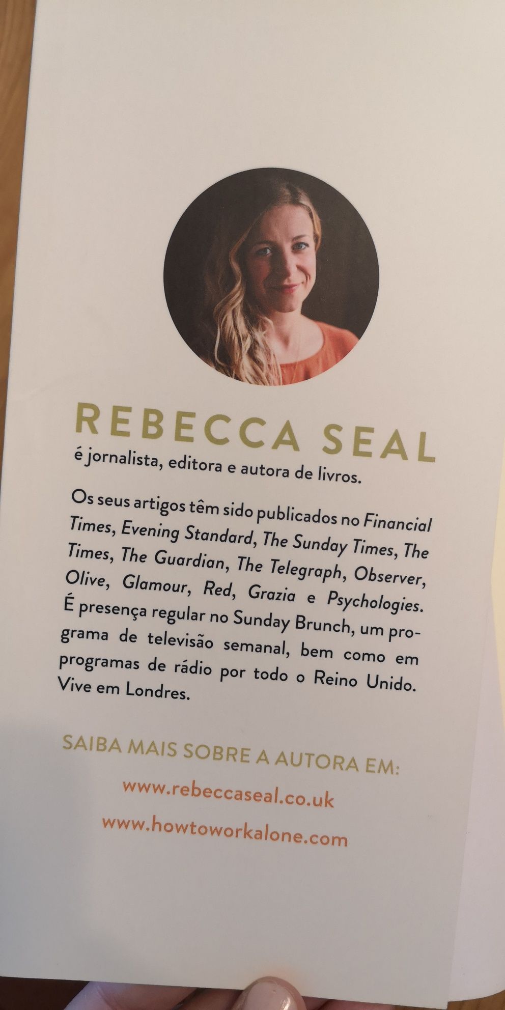 "A Solo, como trabalhar sozinho e não dar em doido", Rebecca Seal