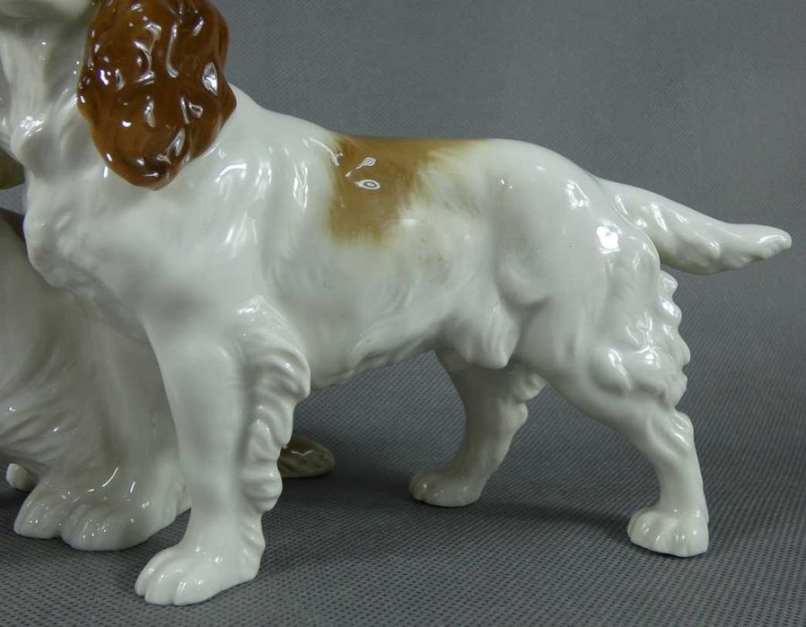 Figura porcelana Hutschenreuther dwa Cocker Spaniel pies 1970 - 1985