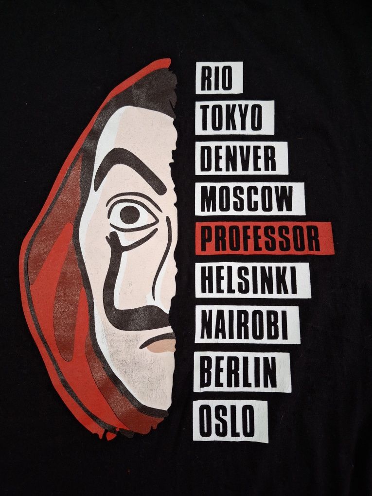 Bluzka damska z krótkim rękawem Dom z papieru rozmiar XL.