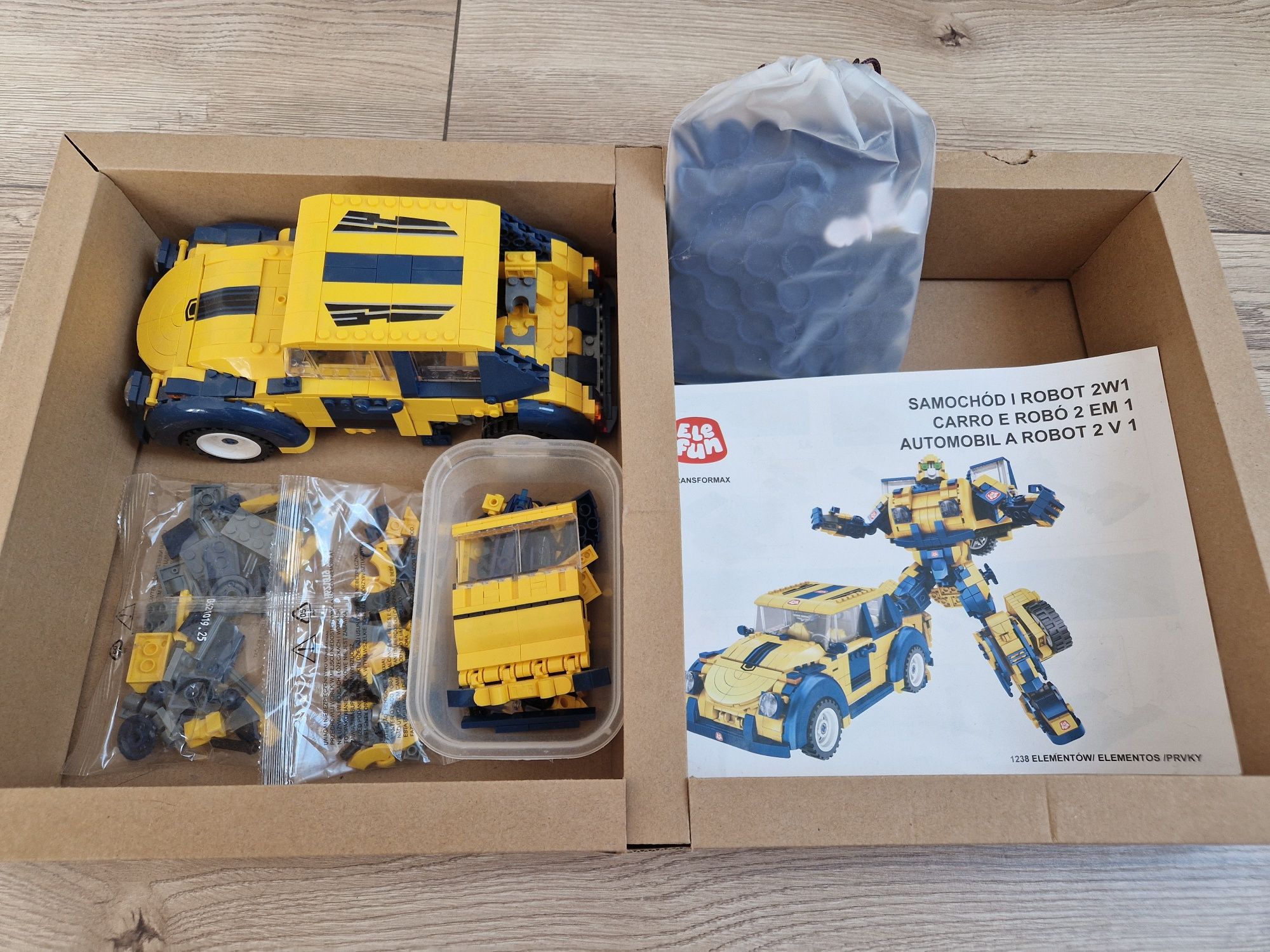 Elefun Transformax Samochód i robot 2w1 Klocki 1238 elementów