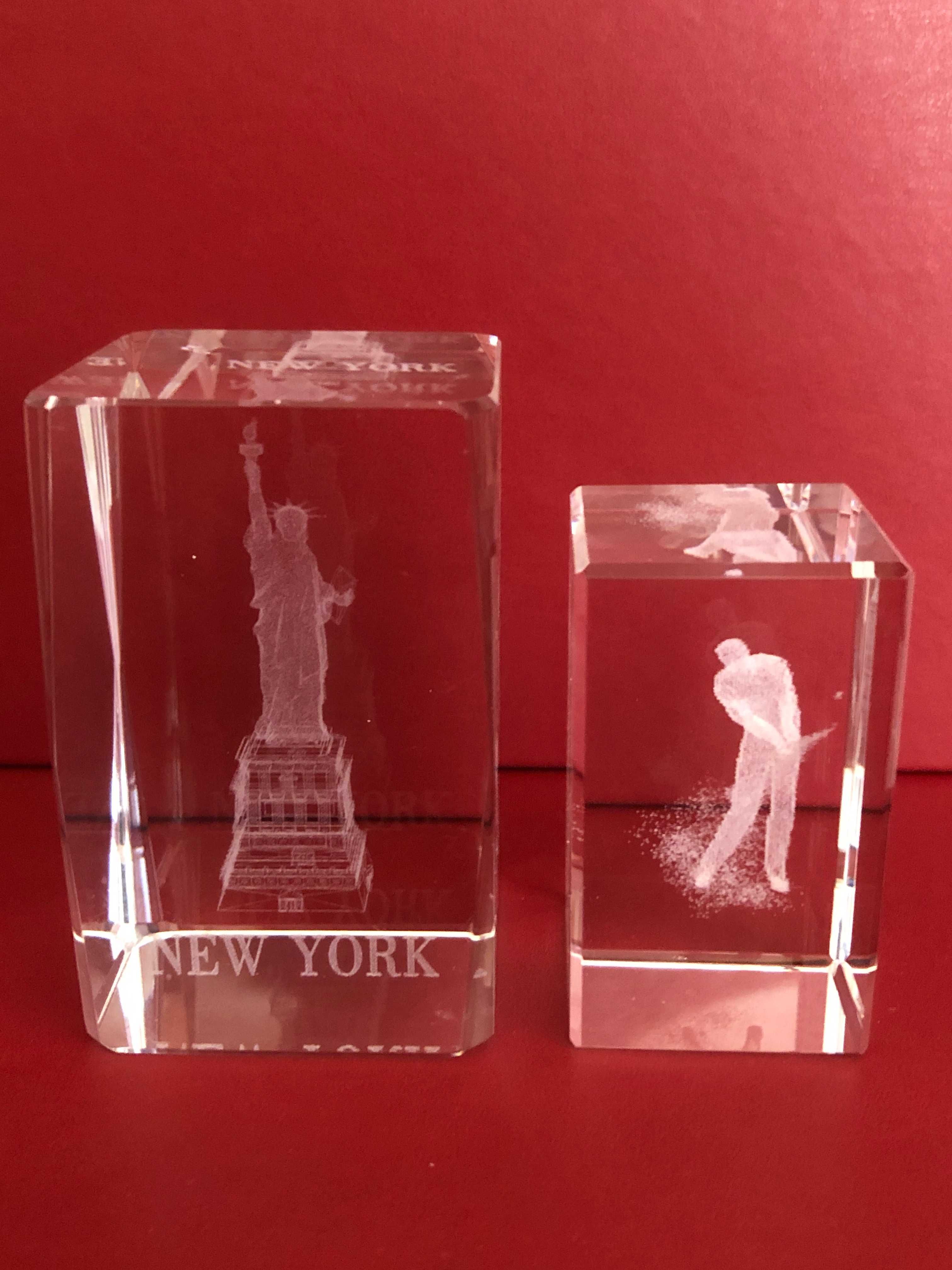Figurki laserowy grawer 3D golfista, statua wolności szkło-kryształ