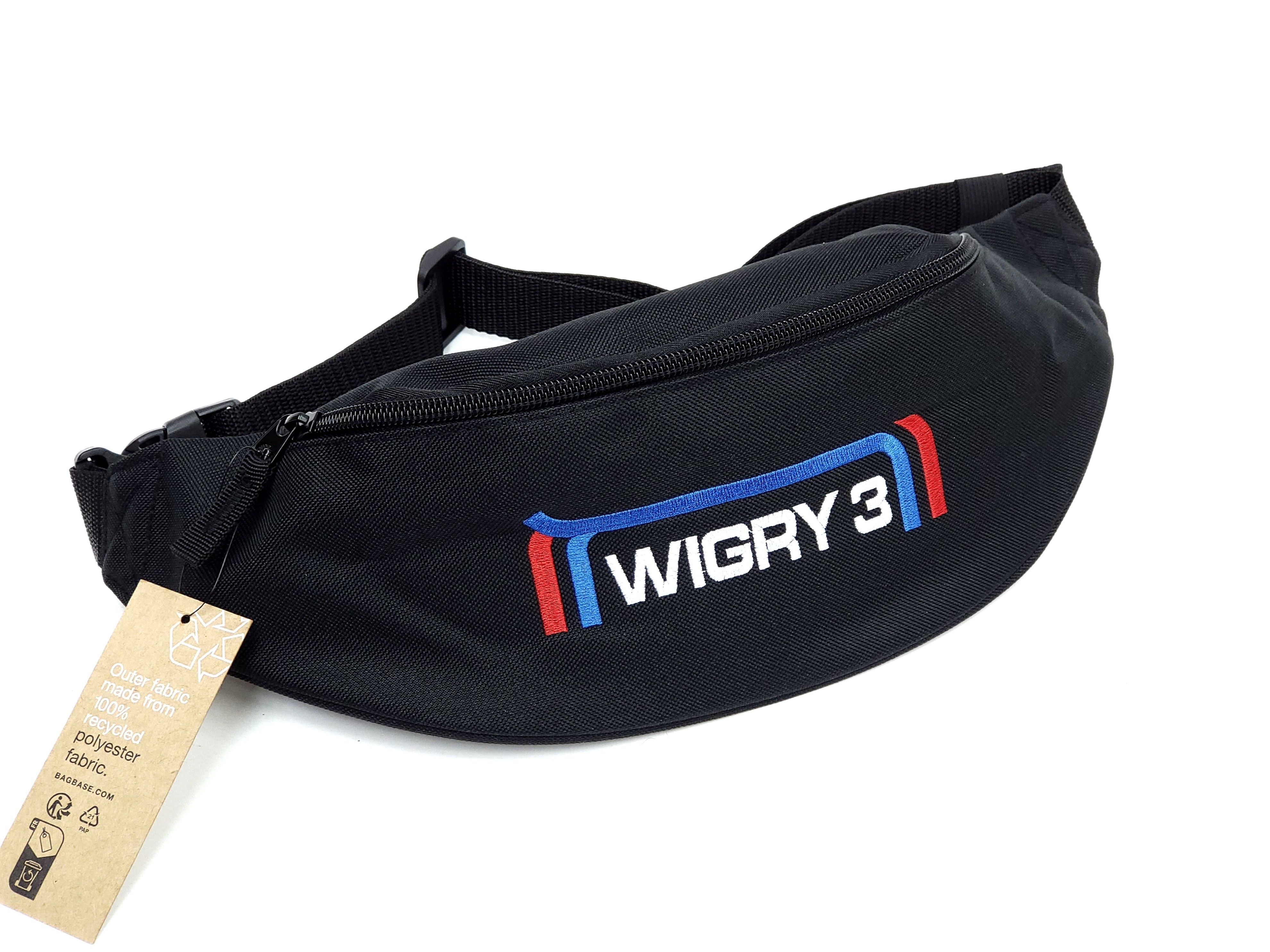 NOWA Nerka z napisem Wigry 3 czarna saszetka torebka PRL
