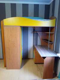 Детская стенка двухярусная кровать стол шкаф 3 в 1