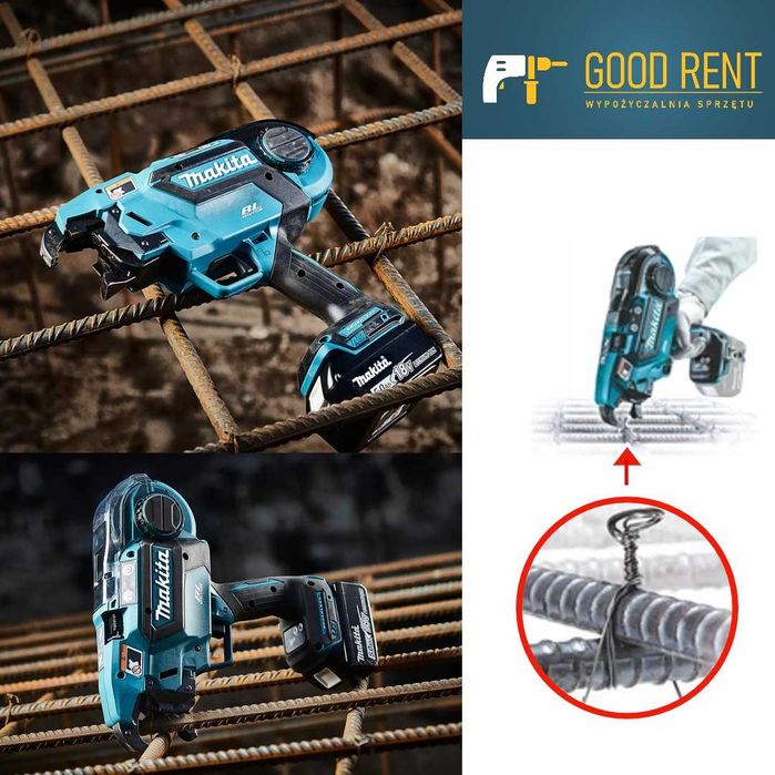 akumulatorowa WIĄZARKA do zbrojeń Makita DTR180ZJ Wynajem  Zbrojenia