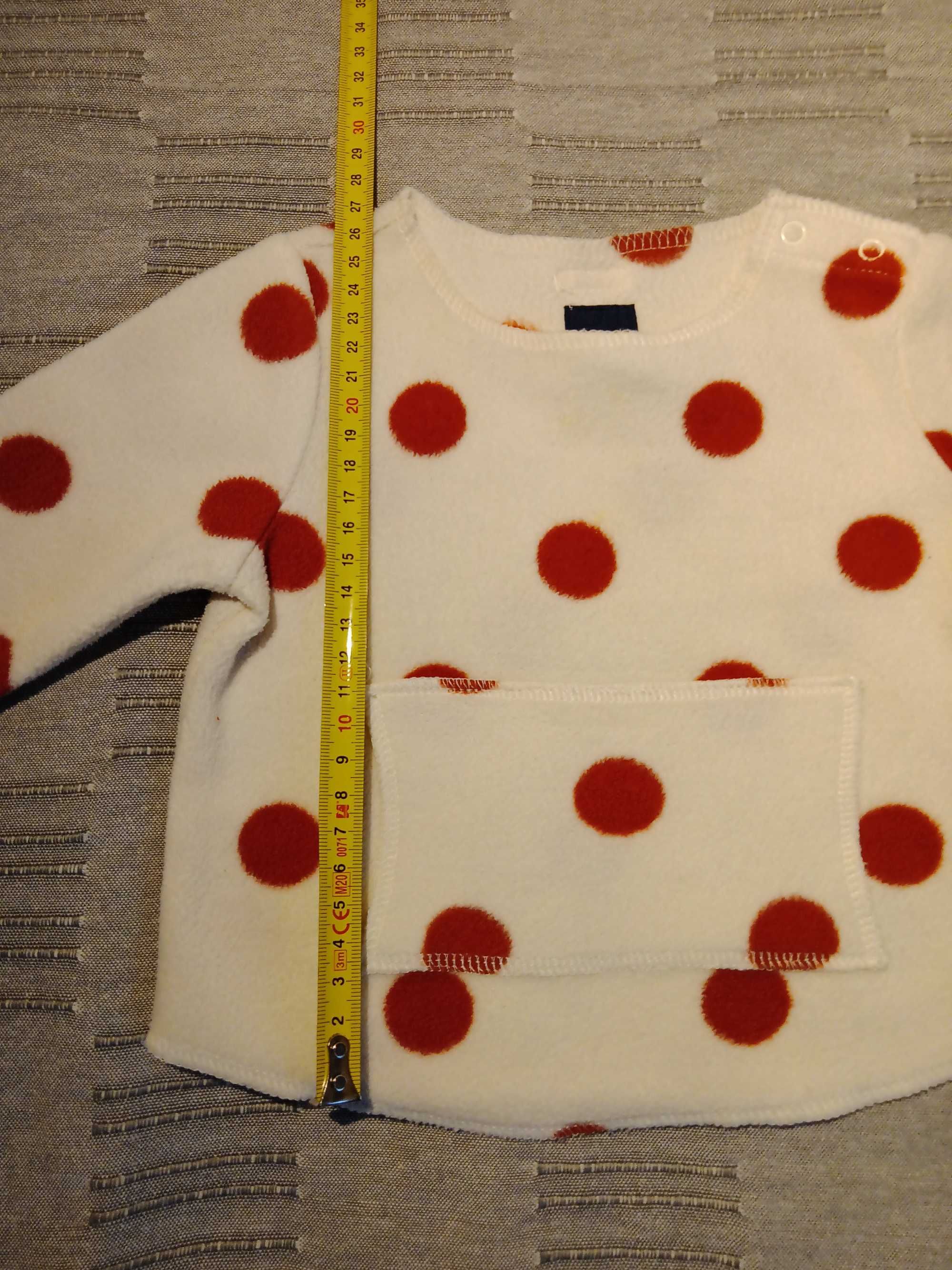 bluza polarowa BabyGap 3-6 m-cy rozm. 68 zapinana na ramieniu_jak nowa