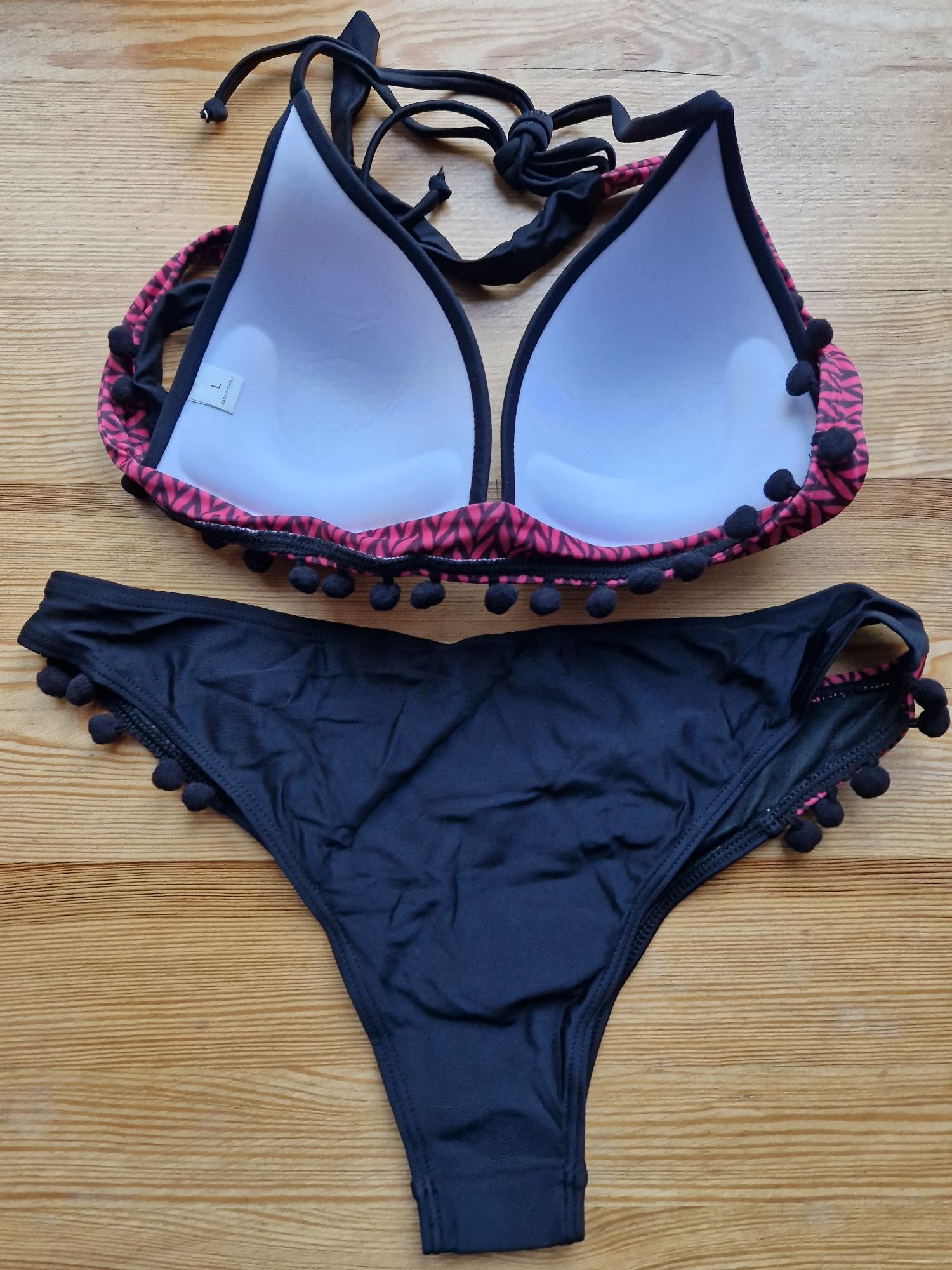 Bikini kąpielowe z kolorowymi frędzlami, r. M