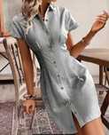 Vestido camisa de manga curta