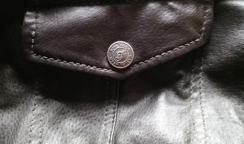 Куртка р.46 Tom Tailor оригинал натуральная кожа коричневая демисезо