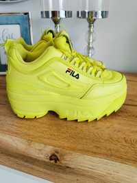 Buty Fila platforma sneakers 39,5 żółte