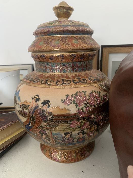 Vaso chino pintado a mão