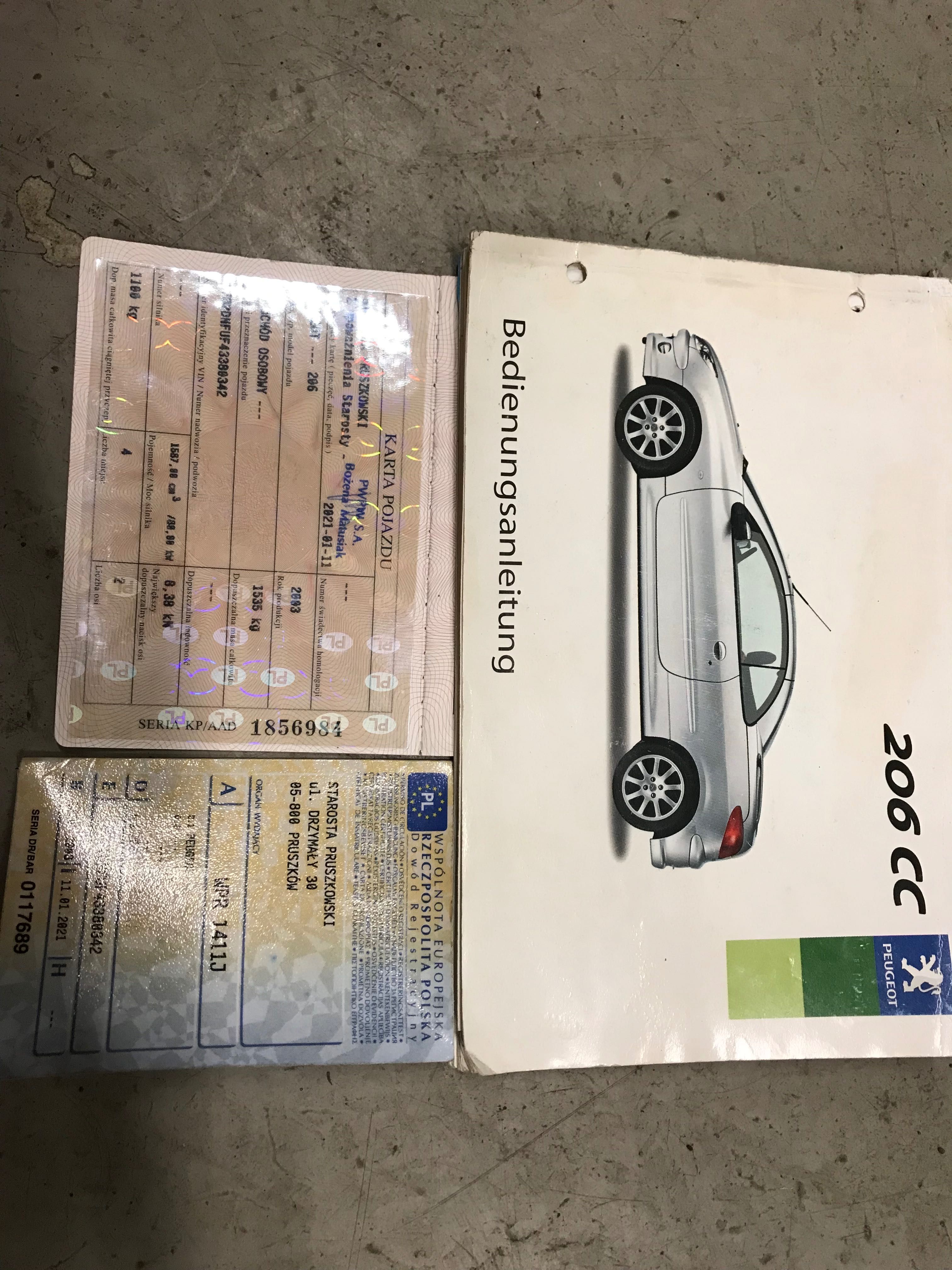 Peugeot 206 CC 1.6 benzyna 2003