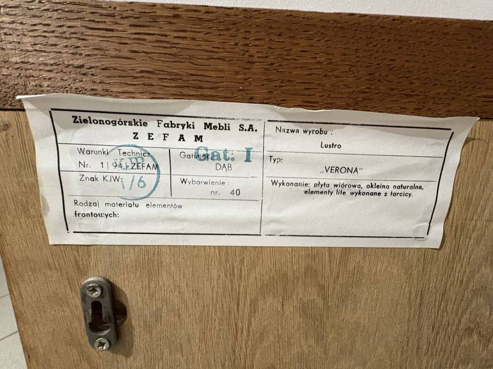 2 komody oraz lustro dębowe