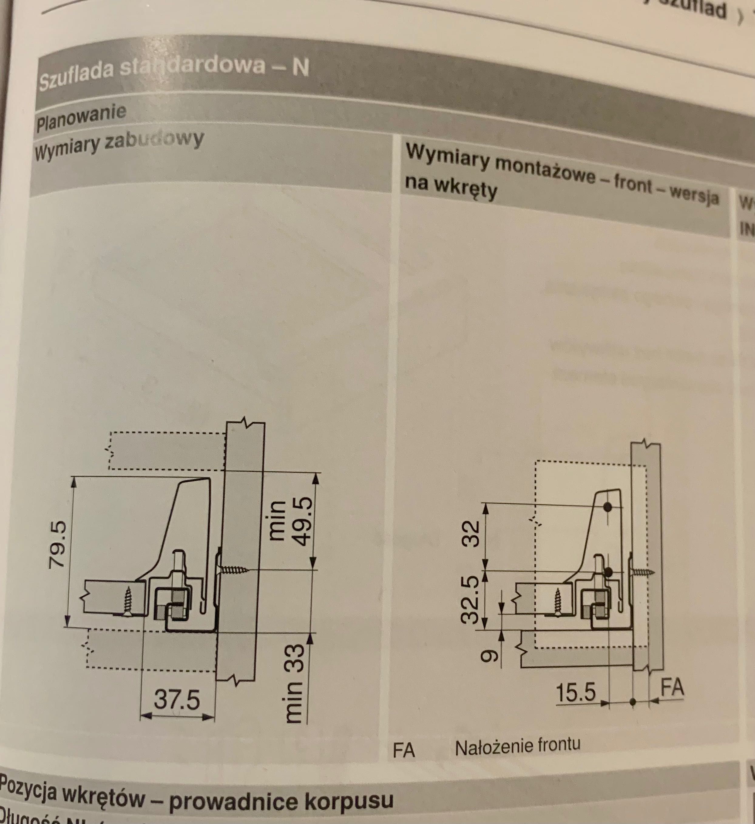 BLUM Szuflada pod piekarnik 500 mm/30 kg, wysokość N, kolor szary