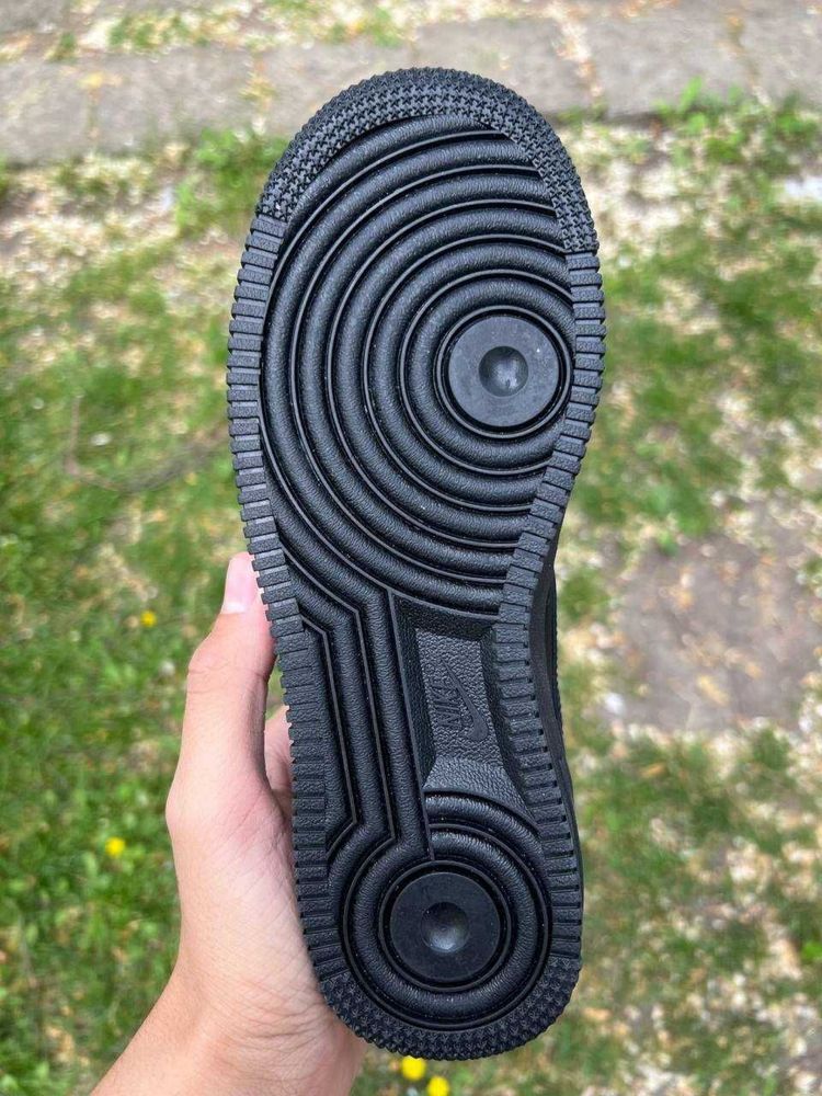 Чоловічі Nike Air Force 1 Low Black натуральна шкіра