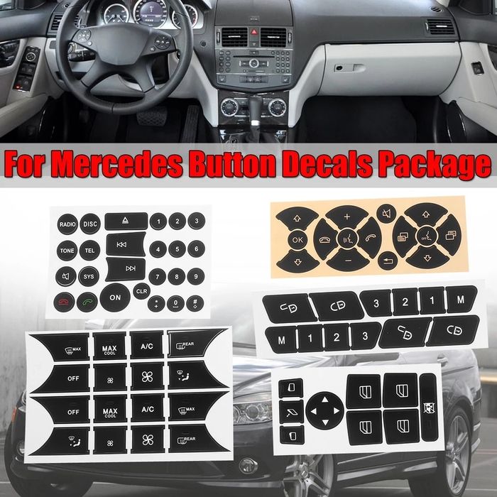 Kit reparação de botões em vinil para Mercedes w204 classe C novo