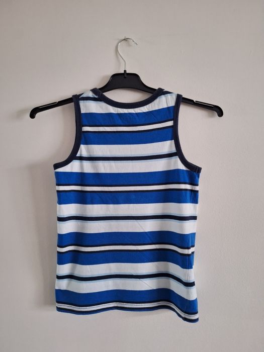 Podkoszulek/koszulka bez rękawów chłopięca H&M 122/128 biało-niebieska
