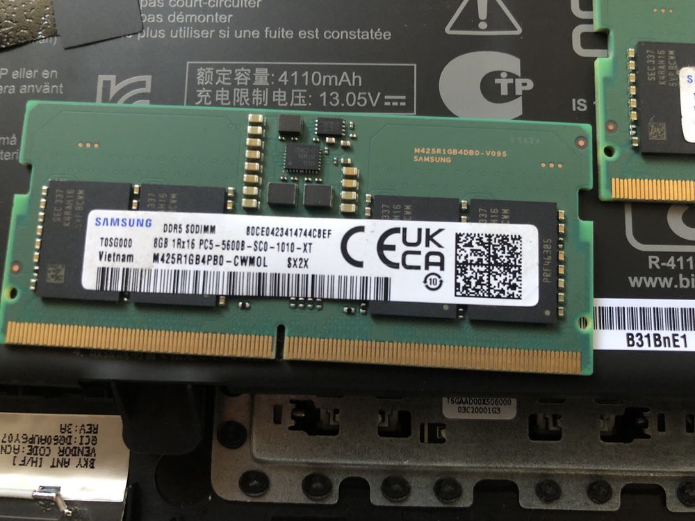 ОЗУ Samsung DDR5 5600MHz 8Gbx2  (16Gb)  SODIMM пара-700грн