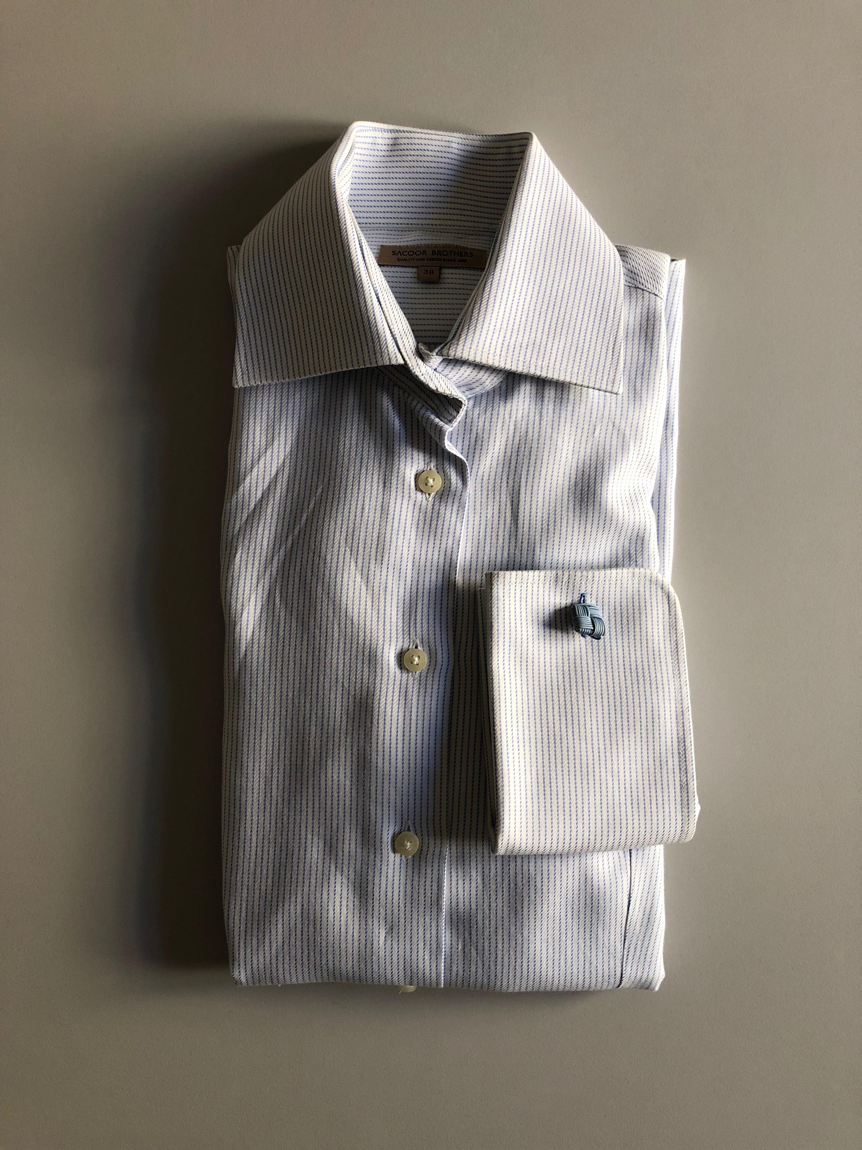 Camisa riscas azuis | 38 | Sacoor Brothers