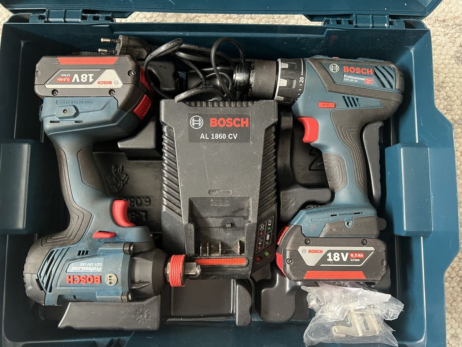 BOSCH Klucz udarowy GDX 180+ Wkrętarka GSR 18V-28 + 2x 5.0Ah