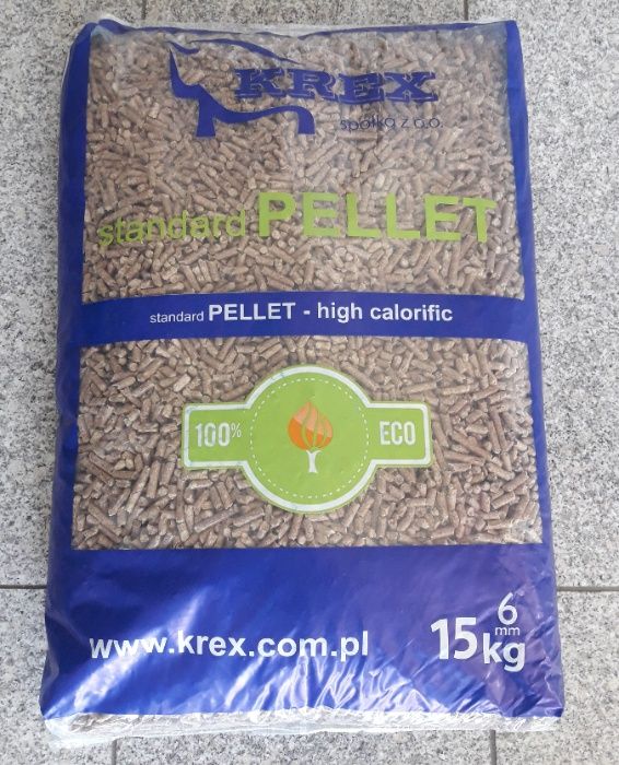 WYSOKOKALORYCZNY PELLET drzewny 24,00 zł -worek 15 kg.