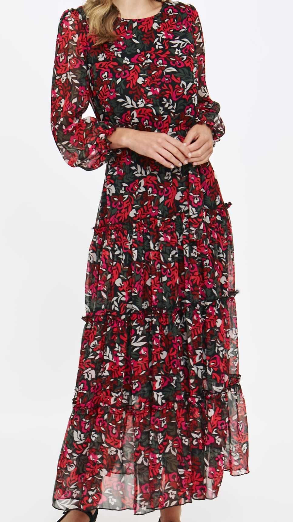Sukienka maxi w kwiaty, rozmiar 40, Top Secret