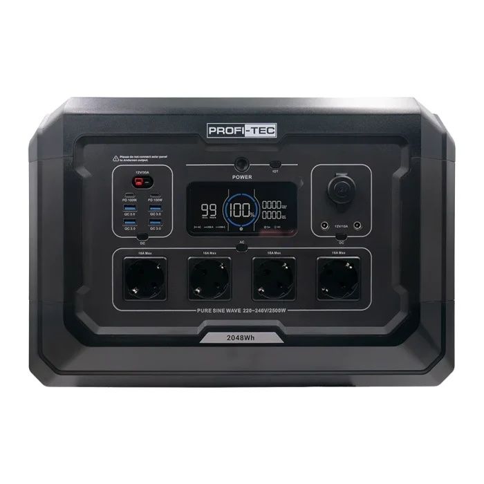 Портативна зарядна станція PROFI-TEC PPS2500 LiFePO₄ (2500 Вт, батарея