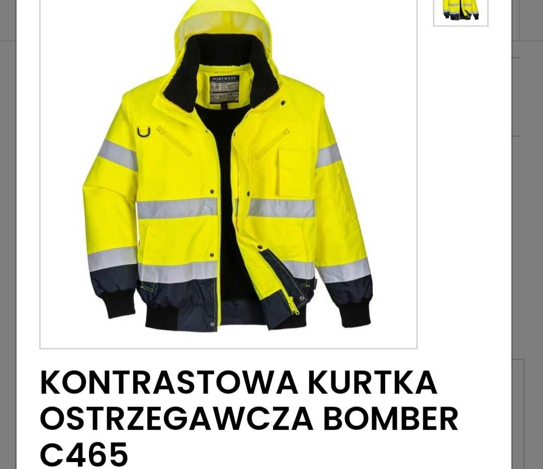 Kurtka ostrzegawcza Portwest XL 380zł.