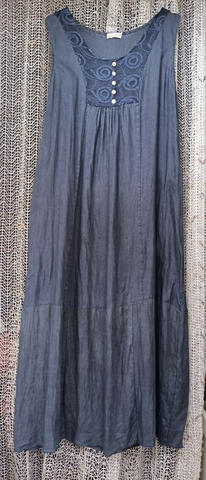 Платье льняное лен 100%  бохо оверсайз