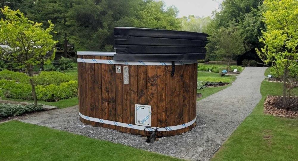 Balia ogrodowa, jacuzzi,dwu osobowa,nowa,piec zewnętrzny.