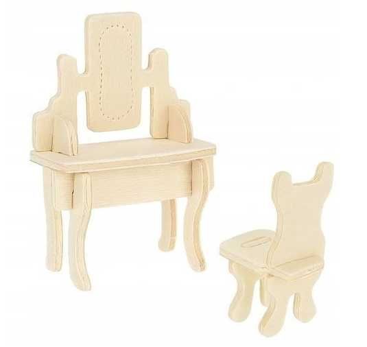 Drewniane meble dla lalek, do domku, domek montessori, zestaw, prezent