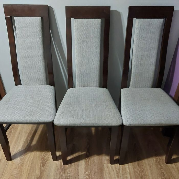 Krzesła drewniane,  tapicerowane 6szt