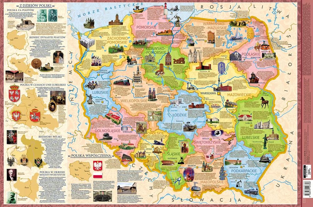 Podkładka na biurko. Polska, regiony. Demart. Nowy Produkt