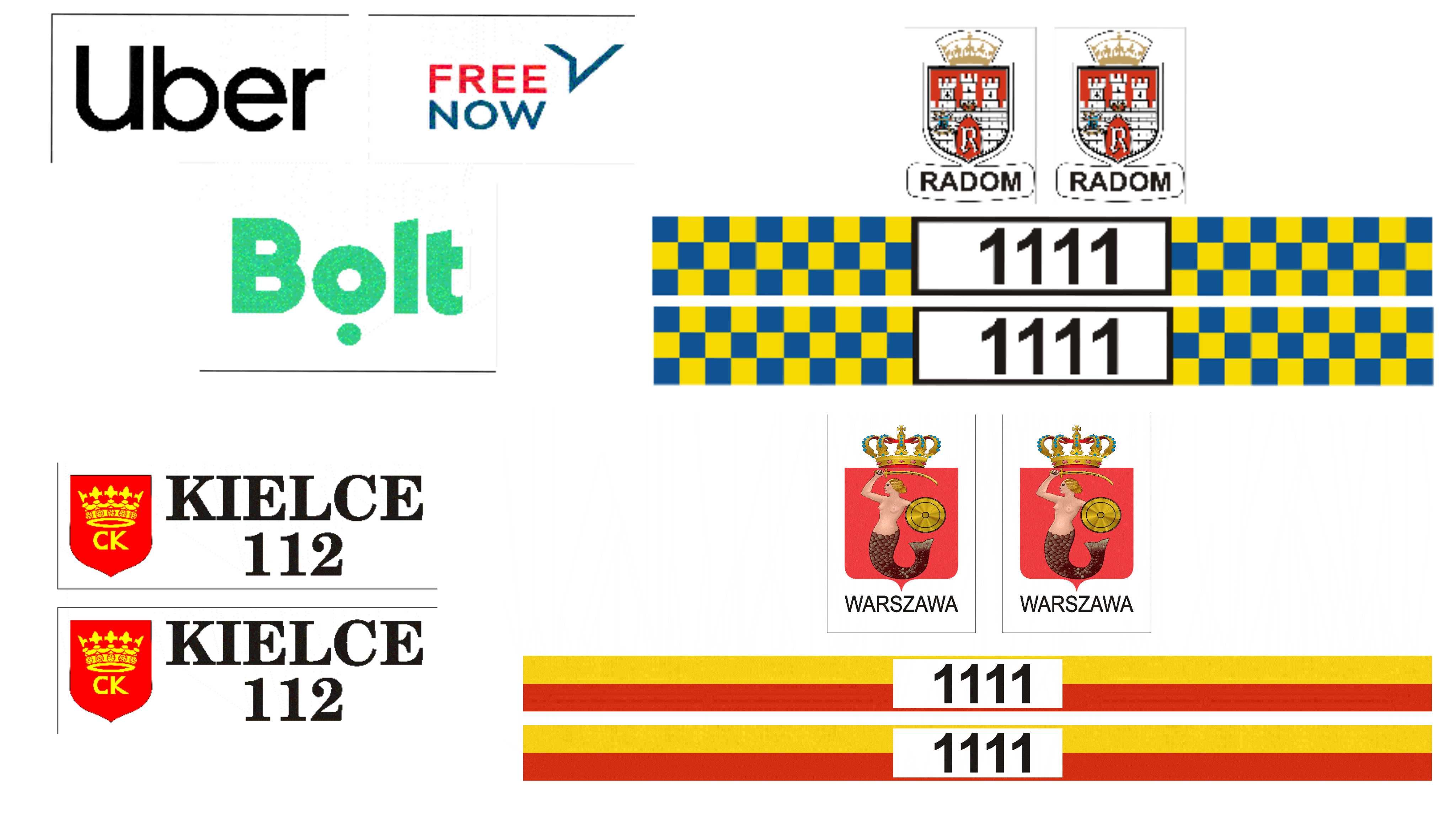 Taxi naklejki lub magnesy Warszawa