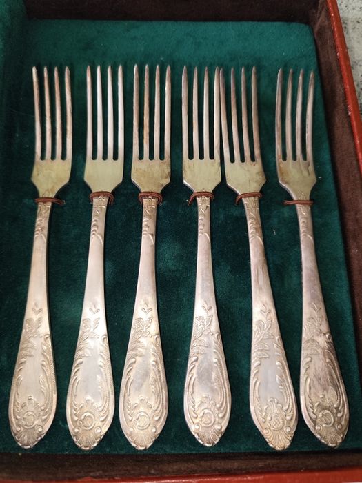 Набор вилки и ложки десертные мельхиор СССР