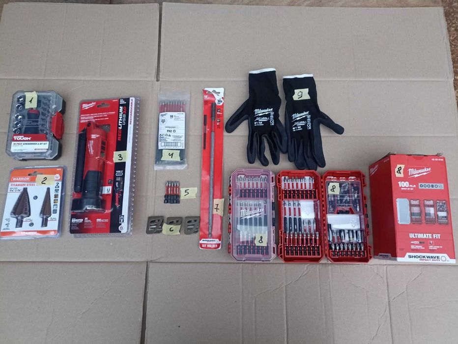 Ручний інструмент та витратні матеріали Milwaukee, Husky, Dewalt, Hart