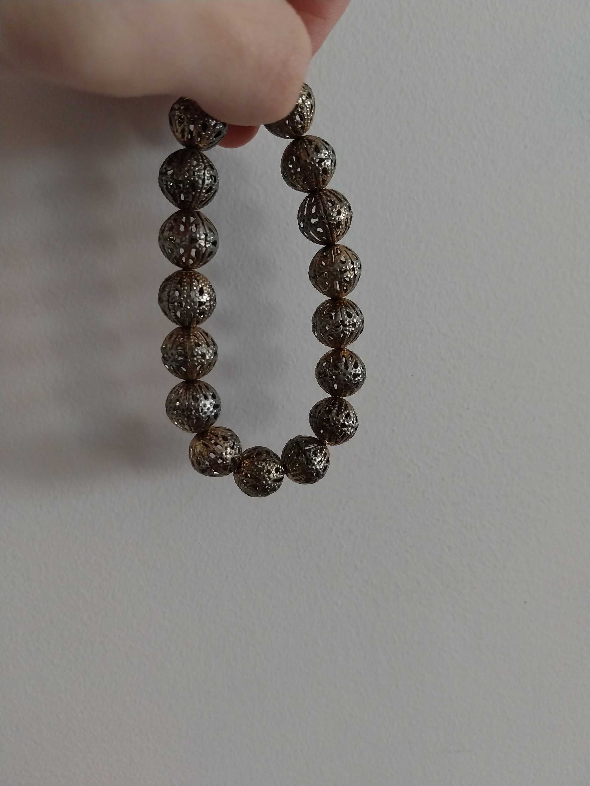 Pulseira folheada e elástica, dourado e prateado
