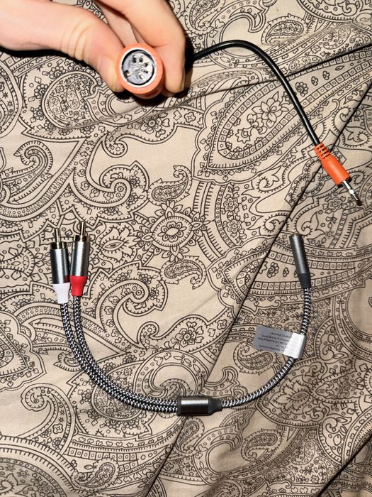 Przejściowka żeński DIN na jack/ jack na 2 RCA CHINCh