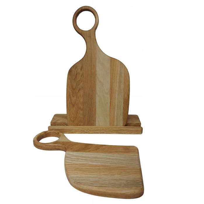 Zestaw Desek Do Krojenia Deski Dębowe w Stojaku