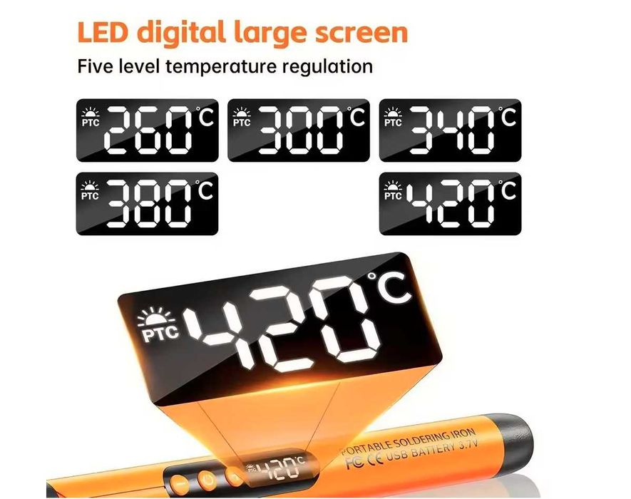 Бездротовий USB паяльник аккамуляторний